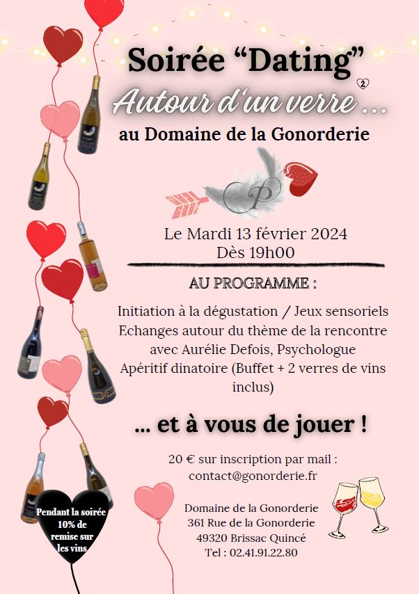 Soir E Dating Au Domaine De La Gonorderie Brissac Loire Aubance