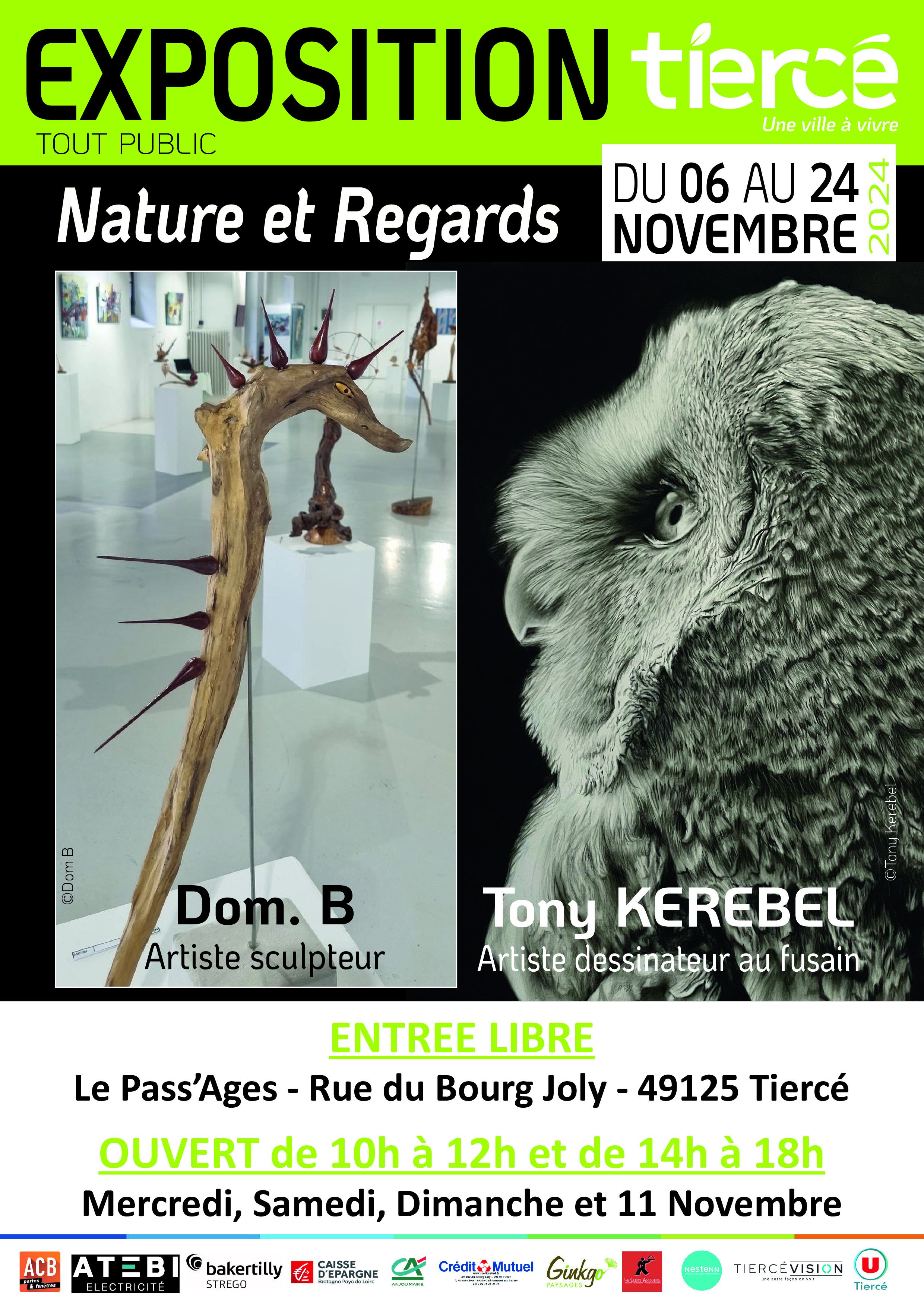 Exposition "Nature et Regards" - Dominique Beaumont et Tony Kerebel Du 6 au 24 nov 2024