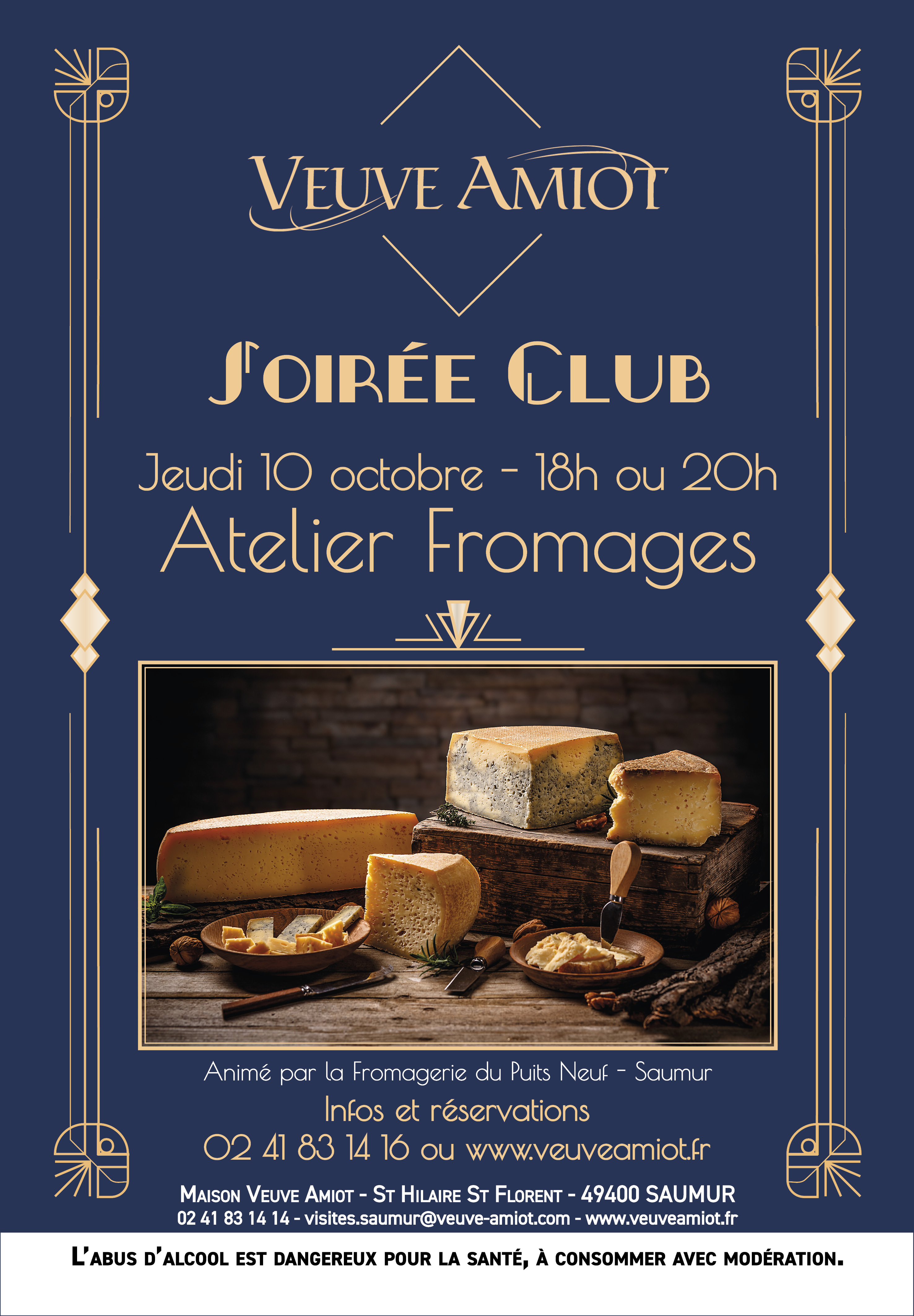 SOIRÉE CLUB : ACCORDS VINS ET FROMAGES Le 10 oct 2024