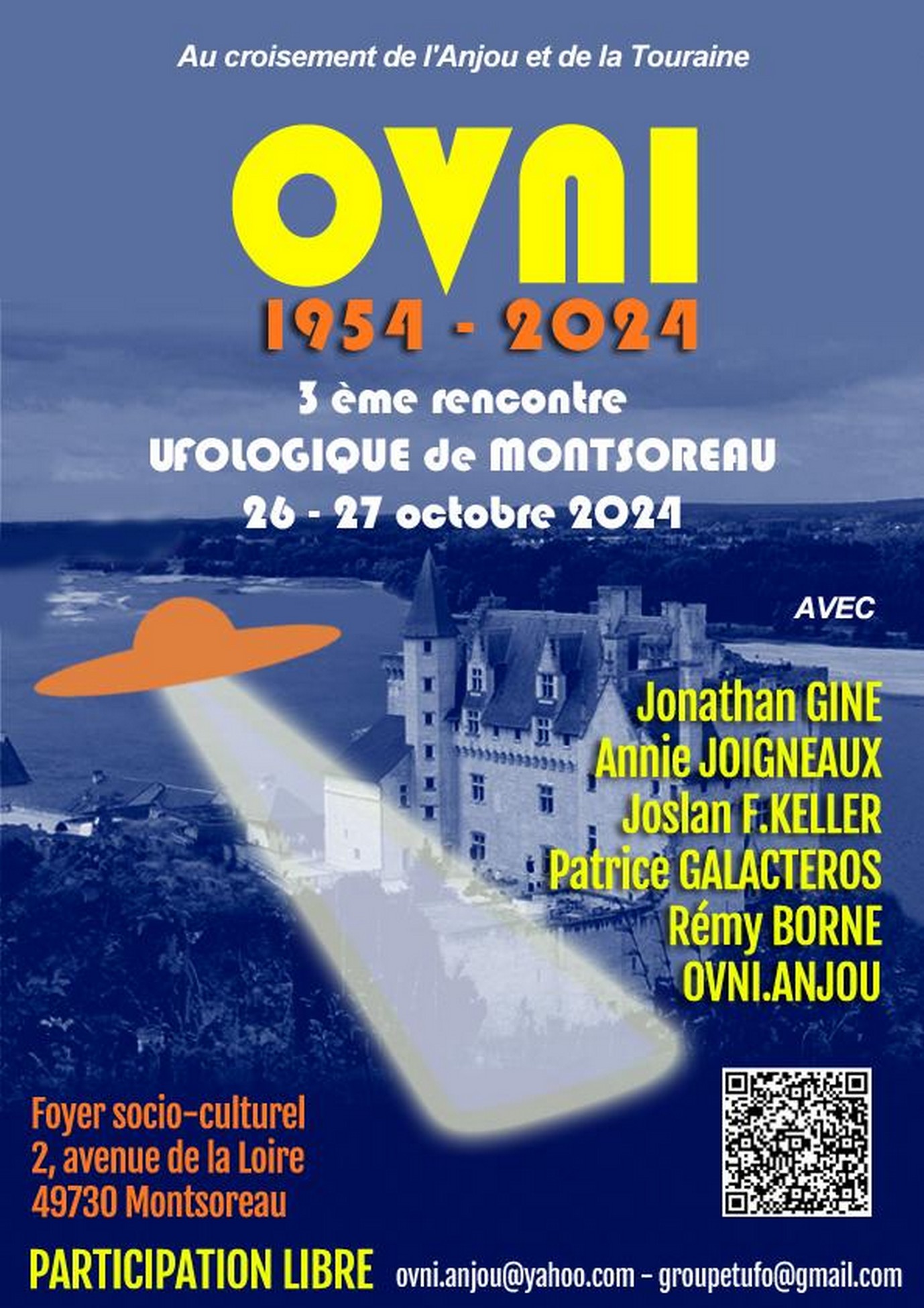 3ème rencontre ufologique de Montsoreau Du 26 au 27 oct 2024