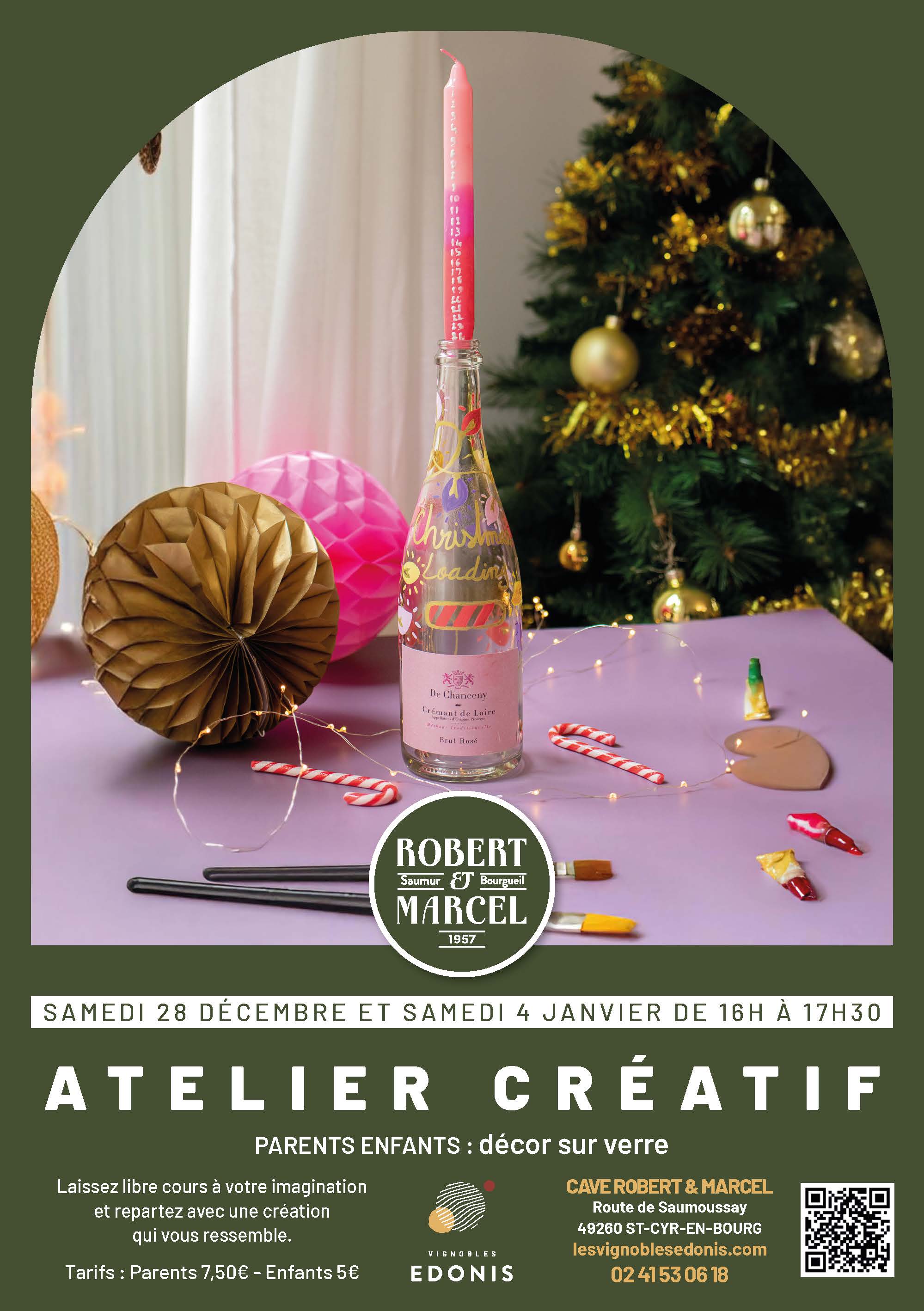 Atelier créatif : décor sur verre Du 28/12/2024 au 4/1/2025