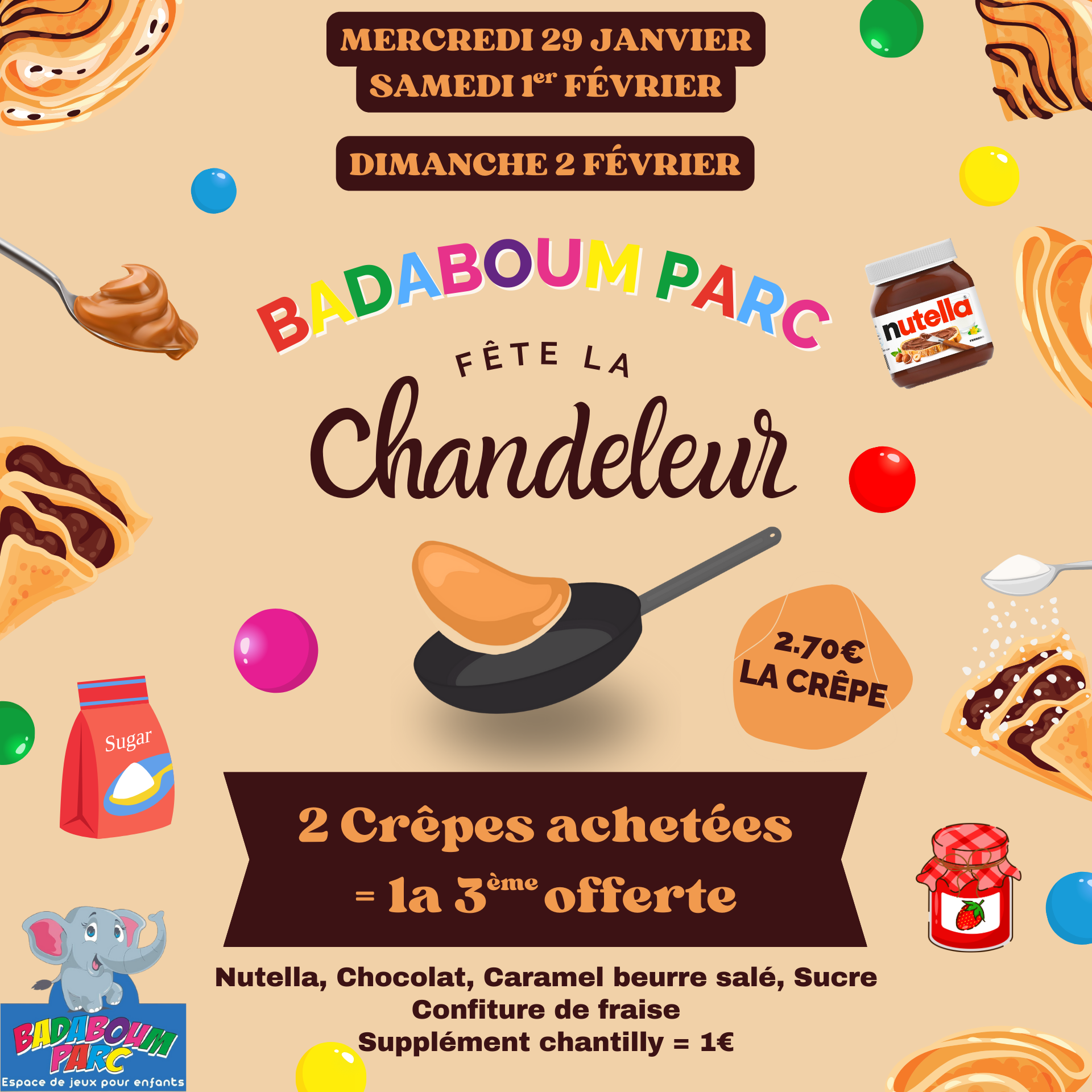 Badaboum Parc fête la Chandeleur !, DISTRE, Du 1 févr. 2025 au 2 févr