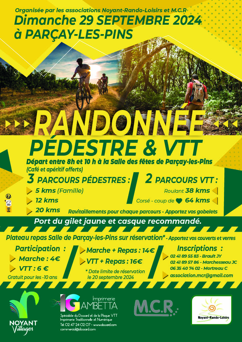 Randonnée Pédestre et VTT à Parçay les Pins