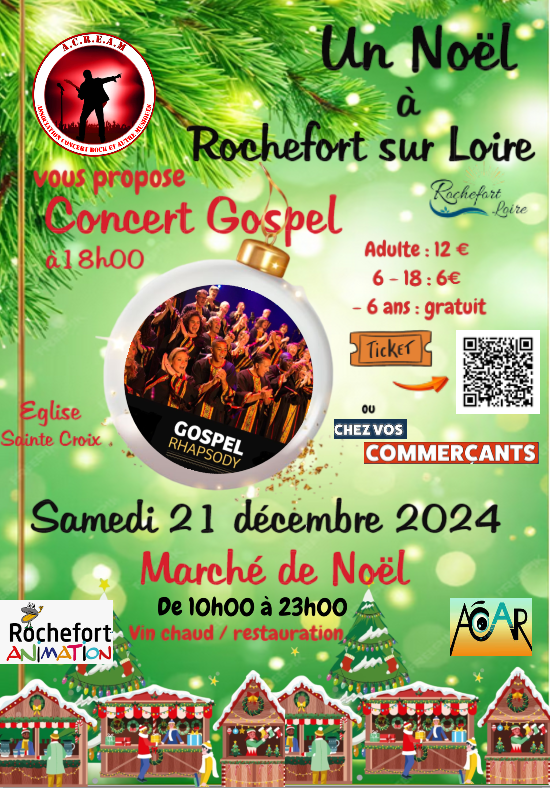 MARCHÉ ET CONCERT DE NOEL - ROCHEFORT-SUR-LOIRE Le 21 déc 2024