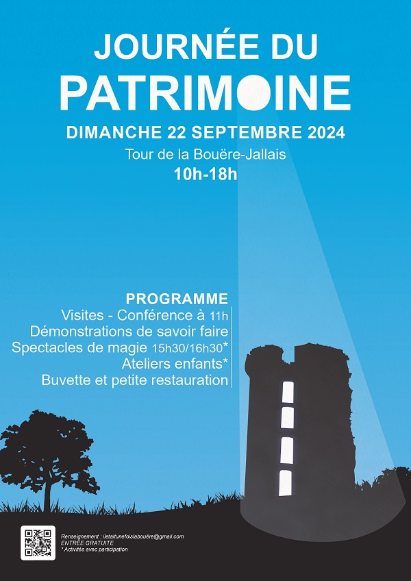 Journées Européennes du Patrimoine : Tour de la... Le 22 sept 2024