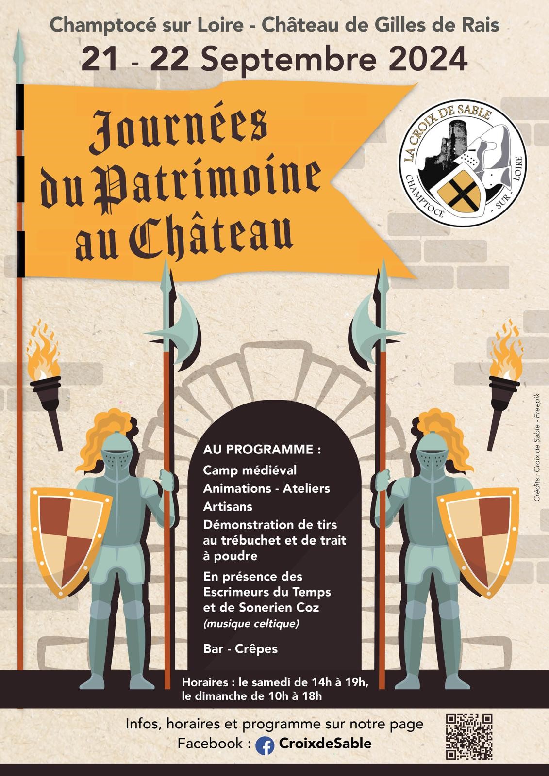 JOURNÉES DU PATRIMOINE - CHÂTEAU DE CHAMPTOCÉ Du 21 au 22 sept 2024