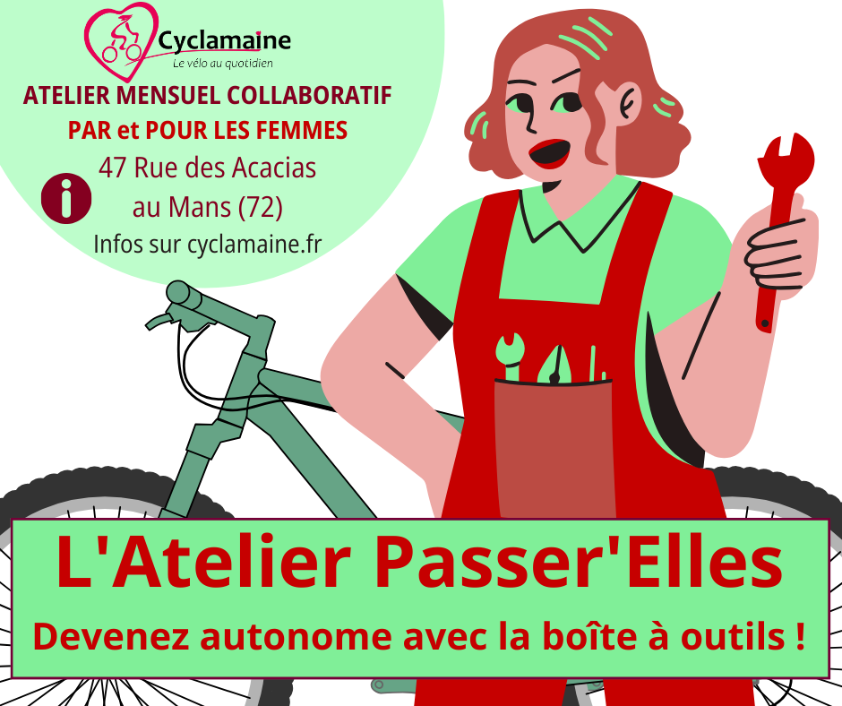 Atelier Passer’Elles – Cyclamaine (mécanique vélo géré par et pour les femmes)