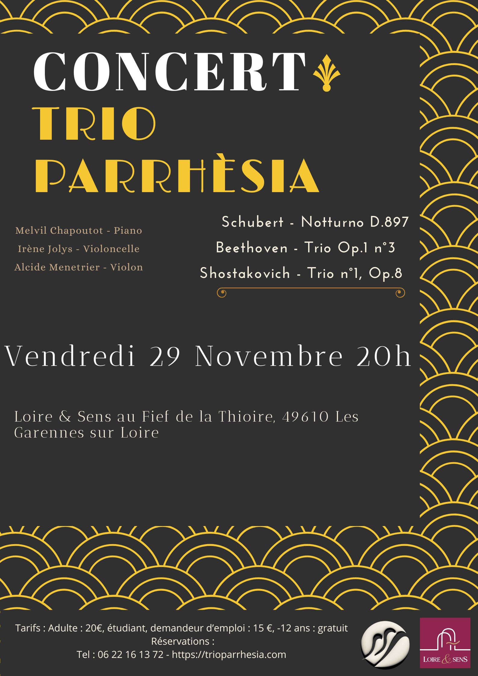 Le Trio Parrhèsia est de retour en Anjou le 29 novembre... Le 29 nov 2024