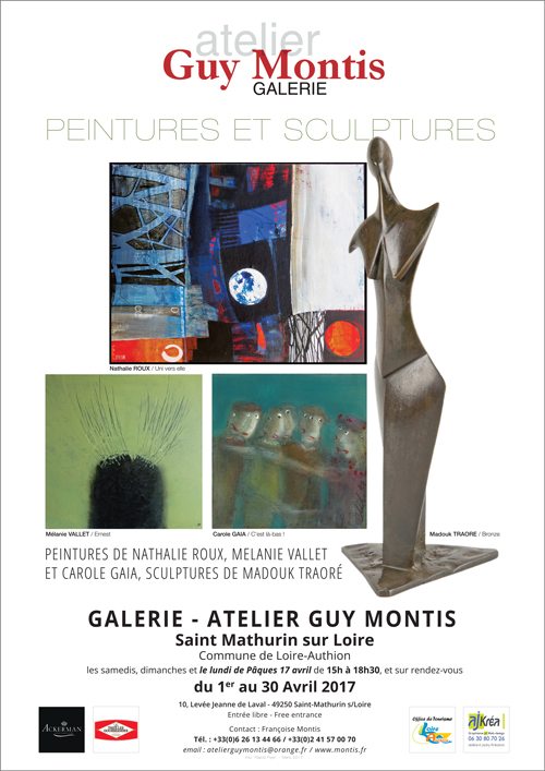 EXPOSITION DE PEINTURES ET SCULPTURES À L'ATELIER GUY MONTIS, LOIRE-AUTHION