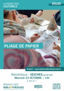 Atelier pliage de papier Le 23 oct 2024