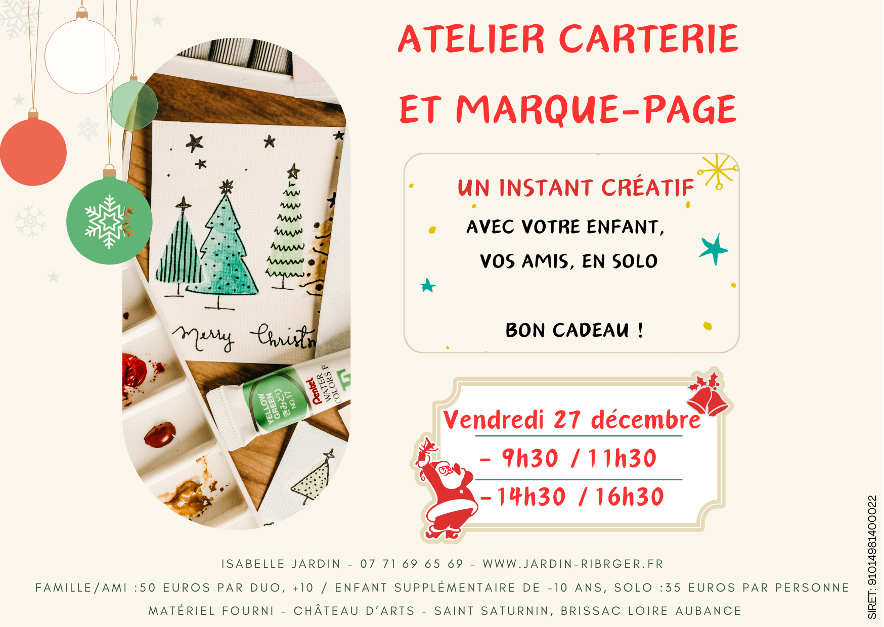 ATELIER CREATIF : CARTERIE ET MARQUES-PAGES Le 27 déc 2024