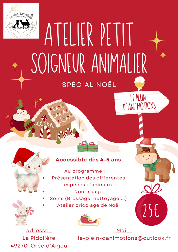 Atelier petit soigneur animalier - spécial Noël Du 4 au 18 déc 2024