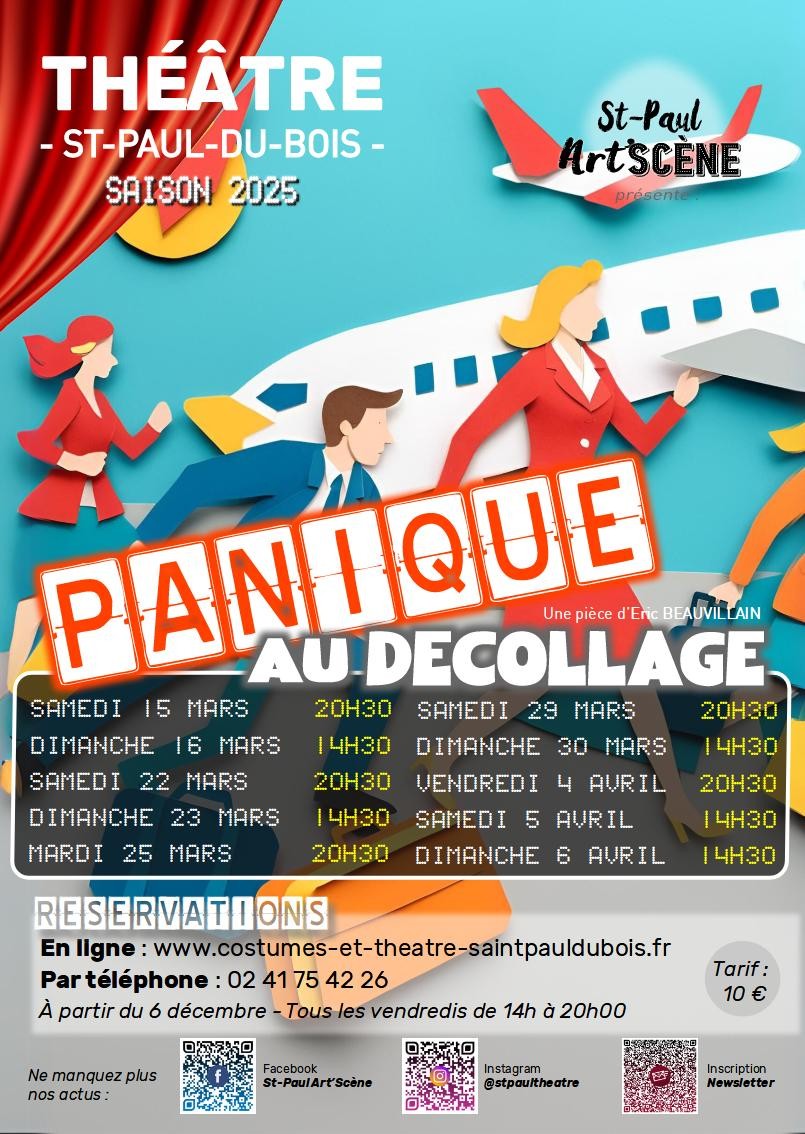 Théâtre : Panique au Décollage Du 15 mars au 6 avr 2025