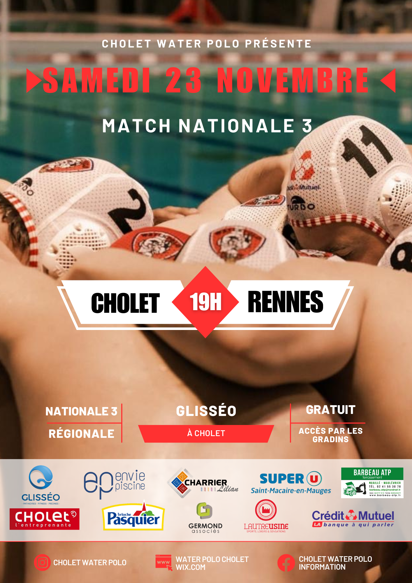 MATCH DE WATER-POLO - NATIONNAL 3 Du 23 au 30 nov 2024